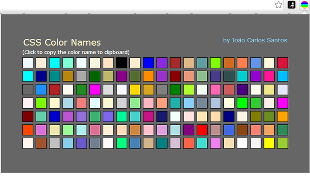 CSS Color Names Screenshot